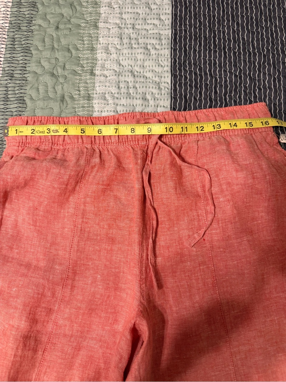 Euro summer style Wide-Leg 100% Linen Pants in Red Rose - Picture 7 of 9